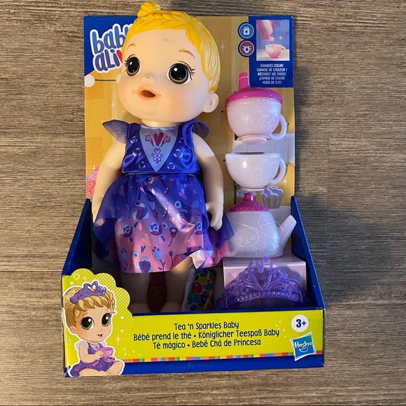 Baby Alive Tea n Sparkles Doll Color Changing Tea Set Blonde Hair - Picture 1 of 4